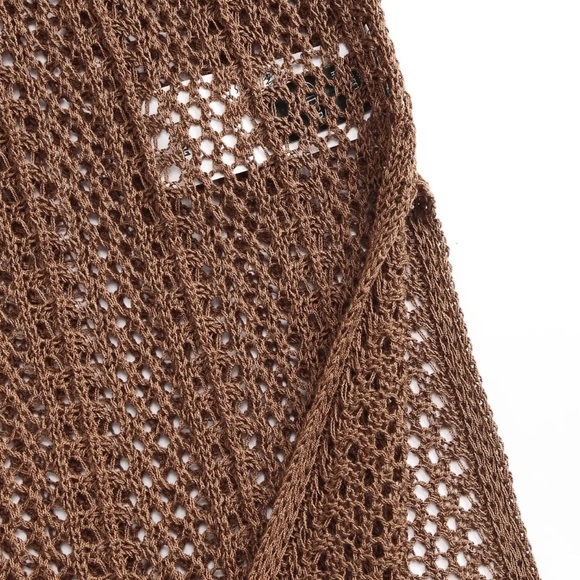 KNIT MESH ROUND NECKLINE BEADED HOLLOW
OUT MAXI DRESS - Picture 3 of 6